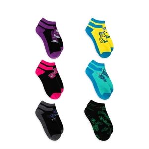 Fortnite Boys Socks, 6-Pack, No Show Style, Sizes Small 4.5/8.5